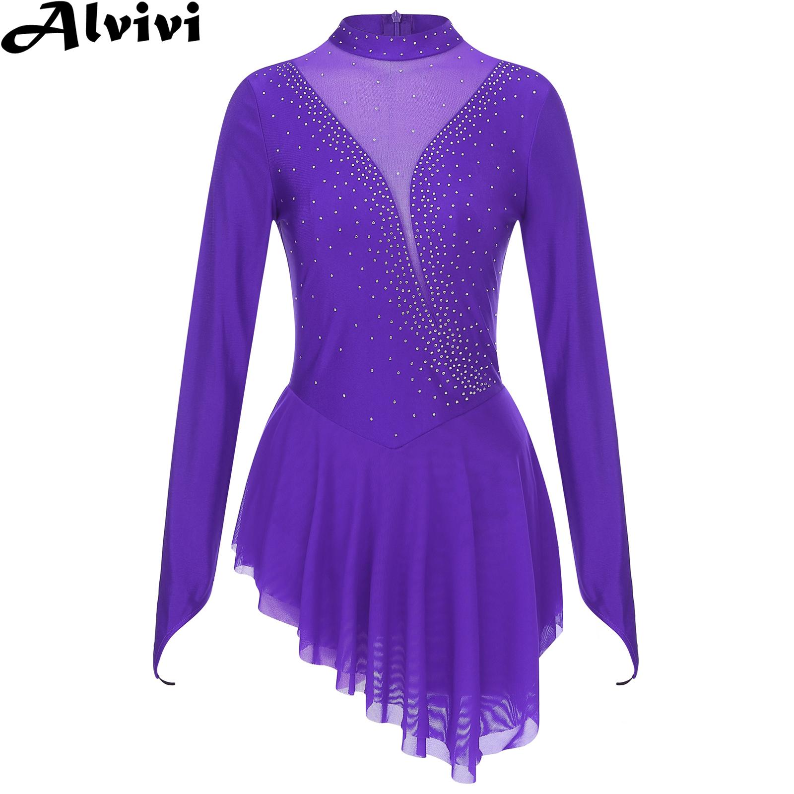 Rhinestone Banding Trim - Robe justaucorps de gymnastique pour femmes,
