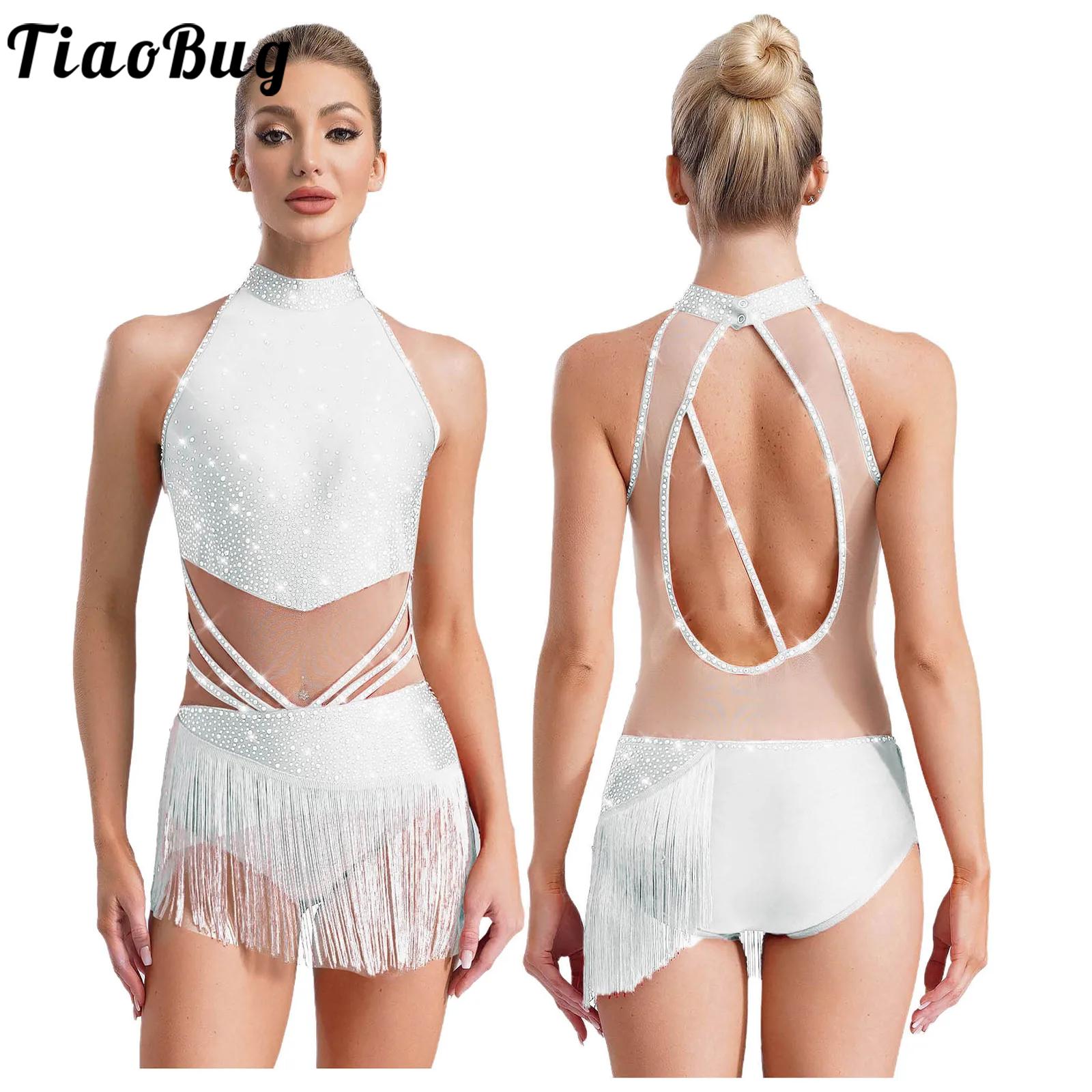 Rhinestone Banding Trim - Robes rythmiques de danse pour femmes,