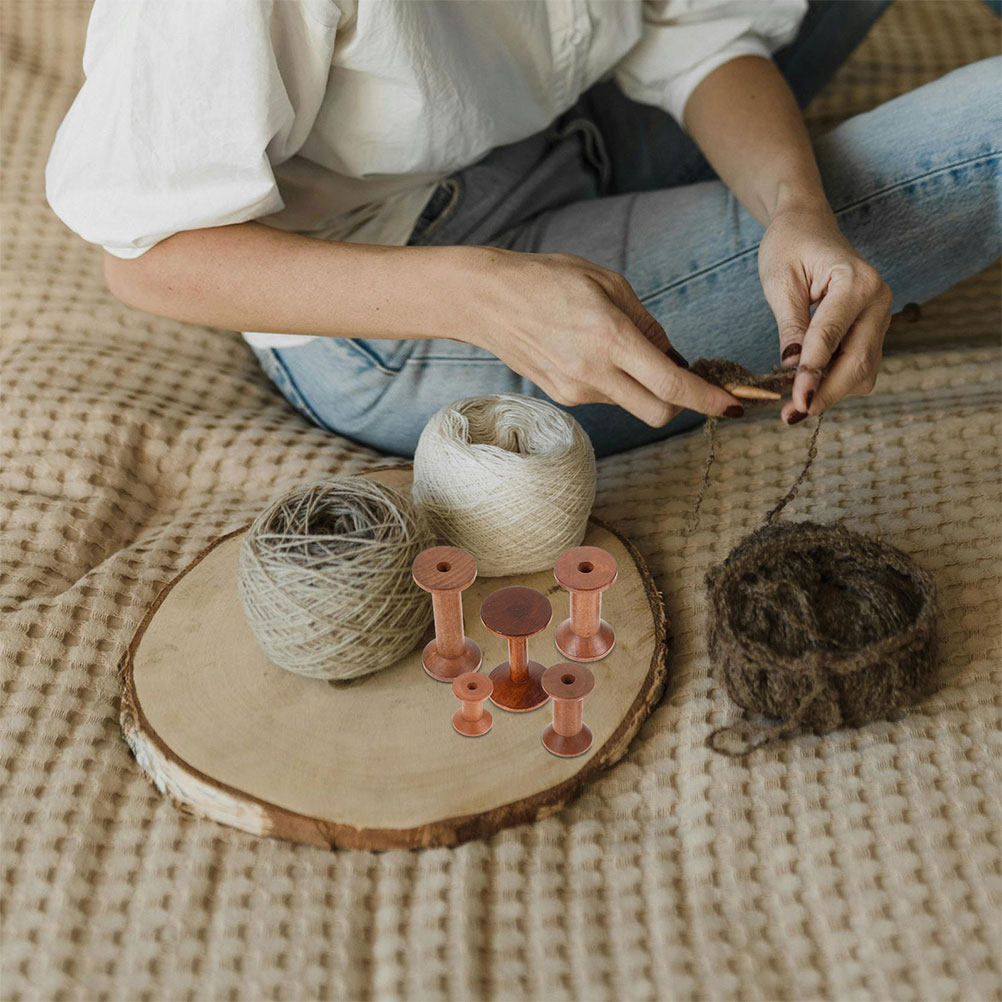 Embroidery Craft - Ensemble de 7 bobines en bois,