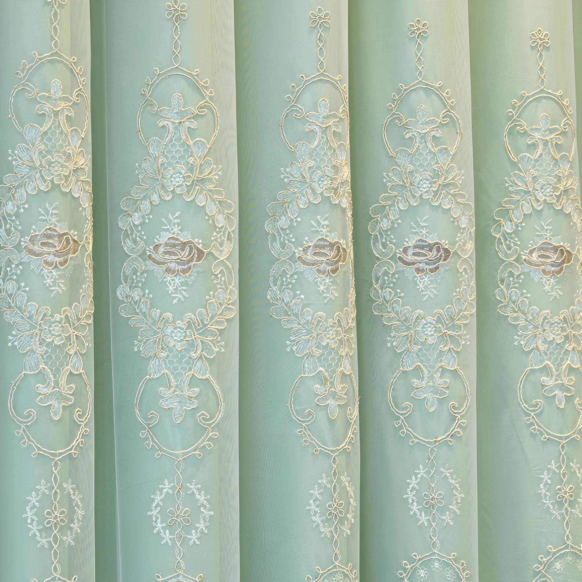 1 rideau vintage vert en dente - Guipure Lace Panel avis et prix