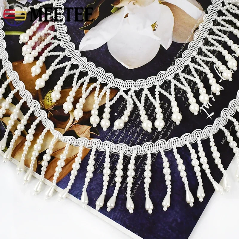 1/2Yards perle perlée gland fr - Beaded Trim Fringe avis et prix