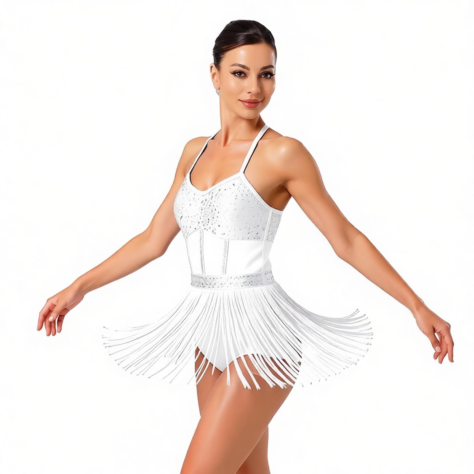 Justaucorps de danse latine po - Rhinestone Banding Trim avis et prix